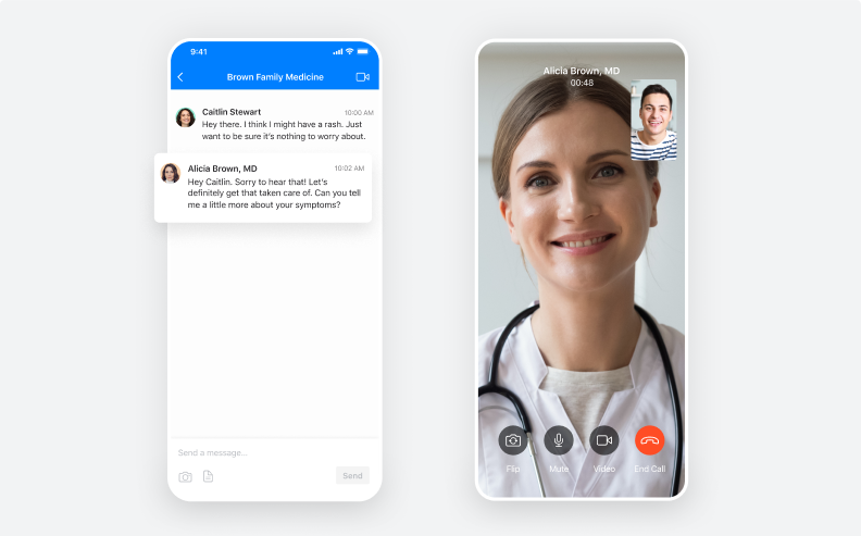 Virtual visits and secure messaging on Spruce